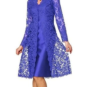 Youth 2pcs Lace Solid Color Dress